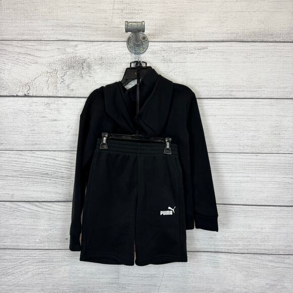 Puma Boy's Black 2pc Hoodie & Shorts Sweat Set Size Small/8 - Picture 4 of 10